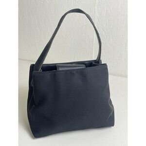 Vintage Coach canvas & Leather black handbag No Strap Minimalist